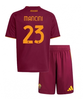 AS Roma Gianluca Mancini #23 Maglia Gara Casa Repliche 2025-26 Bambino Maniche Corte